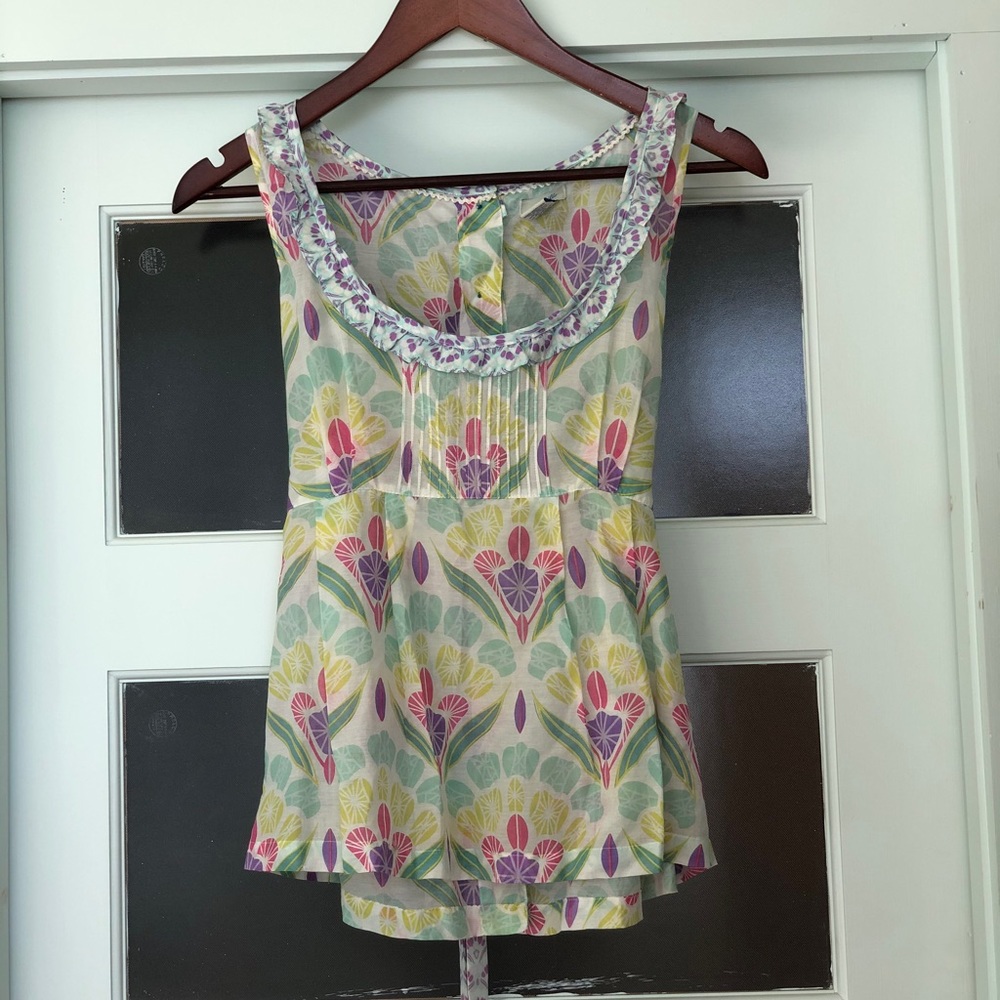 Anthropologie Odille print tank blouse. NWOT.